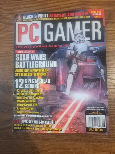 Magazine PC Gamer juin 2001 Star Wars Battleground , View more