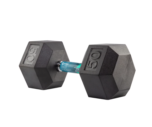 Evoke 50 lb Rubber Hex Dumbbell (2 of them)