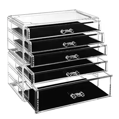 SONGMICS 5-Drawer Makeup Organizer – Stackable Cosmetics Boxes,, View more