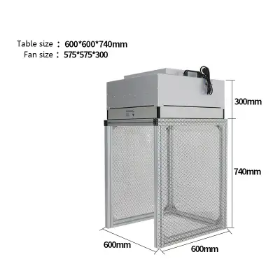 110V HEPA Filter Air Flow Hood Dust Free Room Workshop 020232, View more