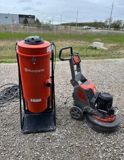 Husqvarna PG 540 concrete floor grinder w/ S36 dust extractor, View more