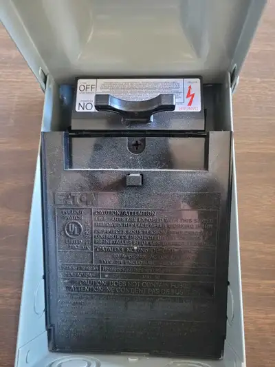 Eaton non fuzed air-conditioner disconnect pullout switch, View more