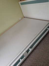 single bed frame with two large under bed drawers