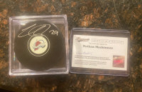 Nathan Mackinnon autographed puck 