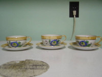 Set of 3 Vintage Japanese Cups and Saucers