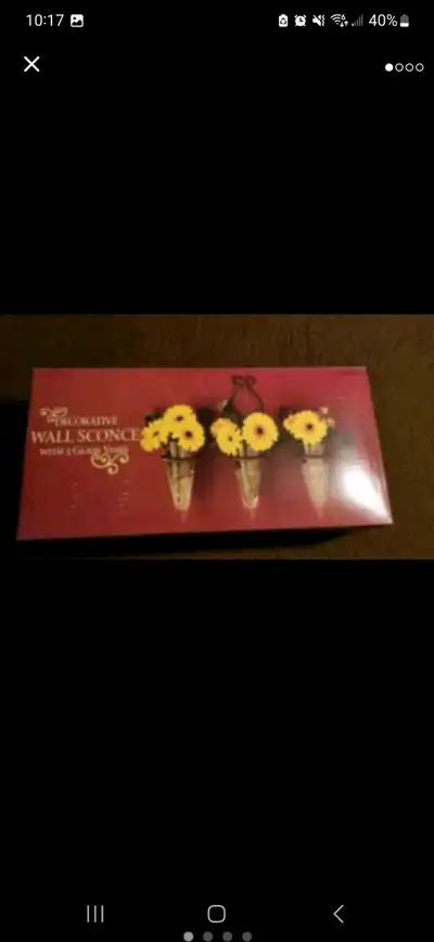 NEW Wall Sconce with 3 Glass Vases, View more