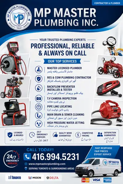 PLUMBER MP MASTER PLUMBING DRINS PLUMBER 24/7(FREE & ESTIMATE), View more