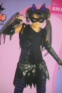 4 piece Batty Girl 4-7 Purple Silver Spiderweb Halloween Costume