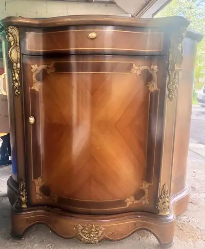 Vintage French style cabinet with brass, View more