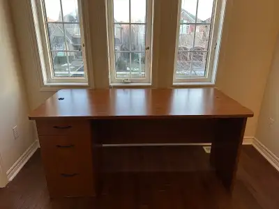 Wood desk 3 drawers 66”Wx29”Dx30”H, View more