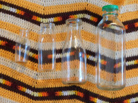 Vintage Glass Milk Bottles – about 70 Years Old