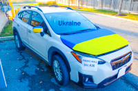 Ukraine, Flags, car hood cover, flags, soccer fan, peace
