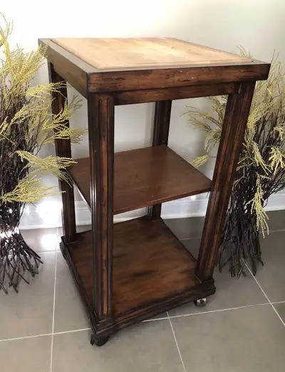 New! Solid Wood Butcher Block/Prep Table/Rolling Cart, View more