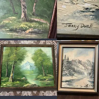BEAUTIFUL REAL VINTAGE PAINTINGS ON CANVAS SIGNED BY ARTISTS, View more