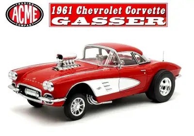 1/18 ACME 1961 Chevrolet Corvette Gasser Roman Red Diecast New Facebook: Mike’s Diecast Facebook: Mt...