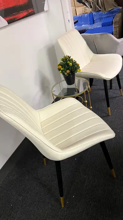 Dining Chairs Upholstered Faux Leather Seat , View more