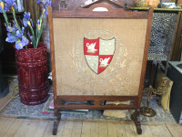 Oak Arts and Crafts Fire Screen, Cambridge, early 1900s.