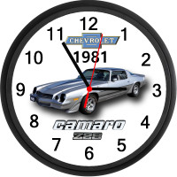 1981 Chevrolet Camaro Z28 (Medium Silver Gray) Custom Wall Clock