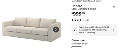 IKEA Sectional Couch with Storage Chaise (Washable Covers), View more