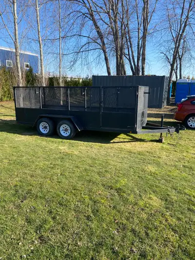 16’ masonry trailer, double axle. Higher load rates tires (2022). Electric brakes. Could use a paint...