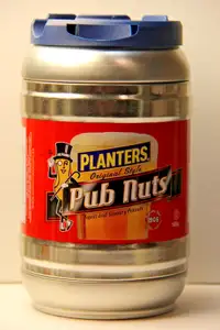 Planter's Original Style Pub Nuts Keg Small Barrel Peanuts Tin.