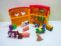 Playmobil 1-2-3-Ferme 8 animaux 1 fermier....AJOUT D'UN TRACTEUR