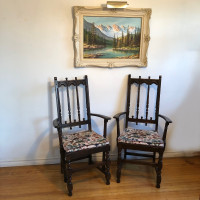 Pair of Vintage Ercol Elmwood Chairs