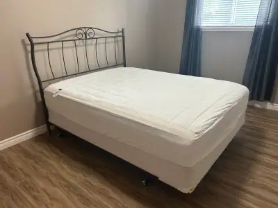 Queen Bed Headboard, Frame and Mattress and Duvet Set, View more
