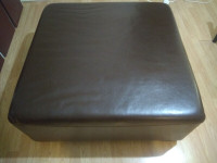 All leather ottoman