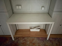 White Ikea Desk With Back Board