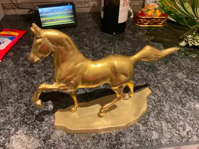 Vintage solid brass horse for sale, View more