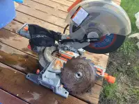 10” sliding mitre saw with new steel cut off blade & steel blade