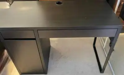 IKEA MICKE Desk – Black-Brown with Drawer & Storage Cabinet, View more