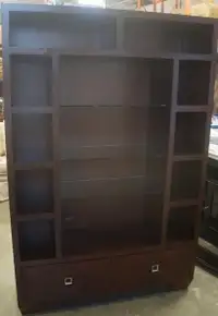Modern Solid Shelving Unit with Drawers