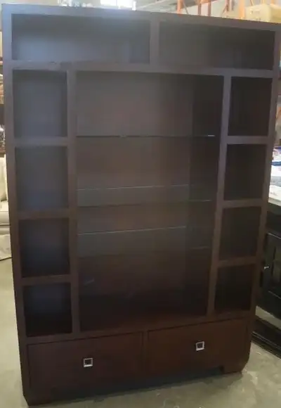 Modern Solid Shelving Unit with Drawers, View more