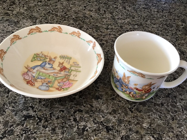Linden fine china Tea cups, bunnykins royal doulton cup and bowl in Kitchen & Dining Wares in Sudbury