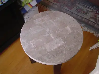 Stone Top End Table, View more