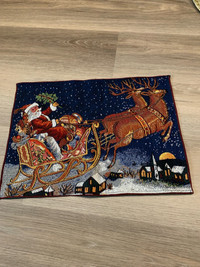 Santa Sleigh place mat 23” x 19”. - $8.00