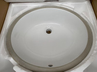 New, Oval, White, Under Mount Porcelain Sink / Basin
