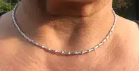 14k White Gold Diamond Cut Necklace