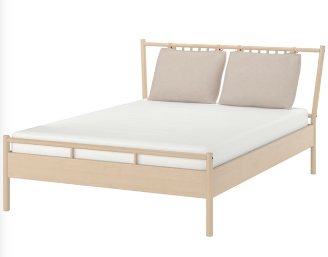 Bed frame, birch/birch veneer/Luröy, Queen (BJÖRKSNÄS) in Beds & Mattresses in North Shore - Image 3