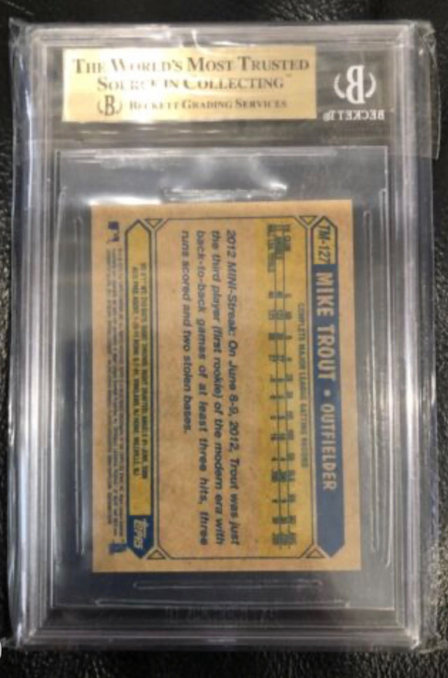 2012 Topps Mike Trout Mini RC Rookie 1987 Future Stars RC SP BGS in Arts & Collectibles in Mississauga / Peel Region - Image 2