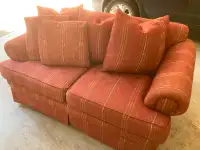 Comfy love seat with down cushions