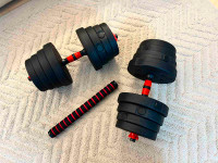 Brand new 30 kg adjustable dumbbells