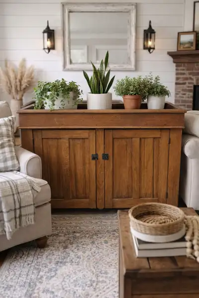 stunning solid wood rustic sideboard, View more