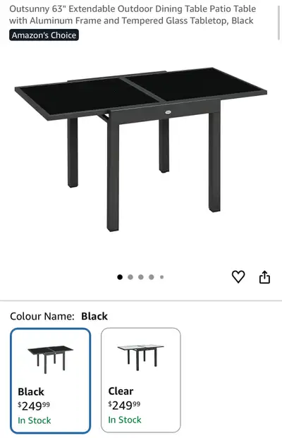 Outsunny 63" Extendable Outdoor Patio Dining Table, View more
