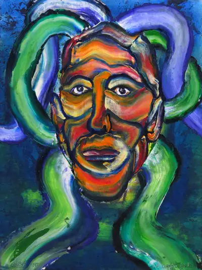 Howard Phillips Lovecraft 16 x 12 – Peinture sur toile par Giba, View more