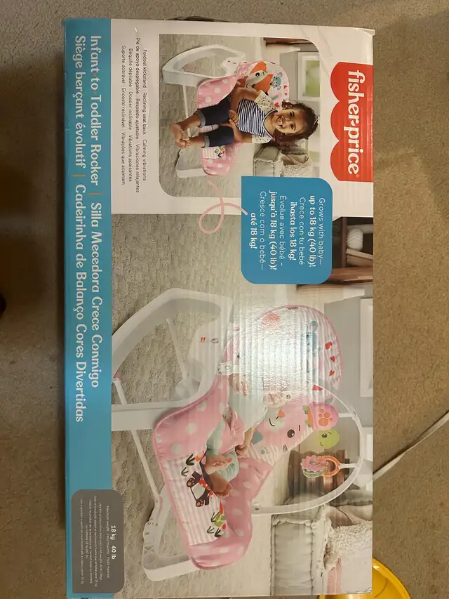 Fisher-Price Infant to Toddler Rocker – Vibrations in Playpens, Swings & Saucers in Ottawa - Image 2