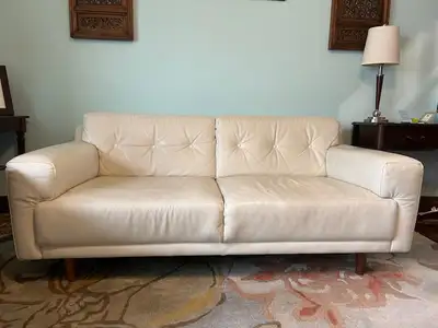 White leather couch, View more