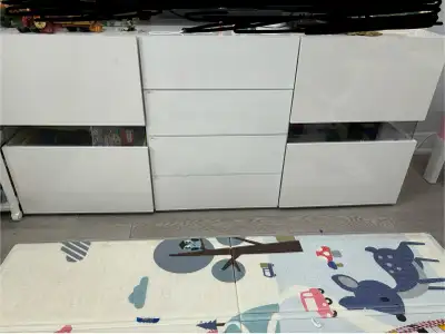 tv cabinet with led light and storage $450, View more